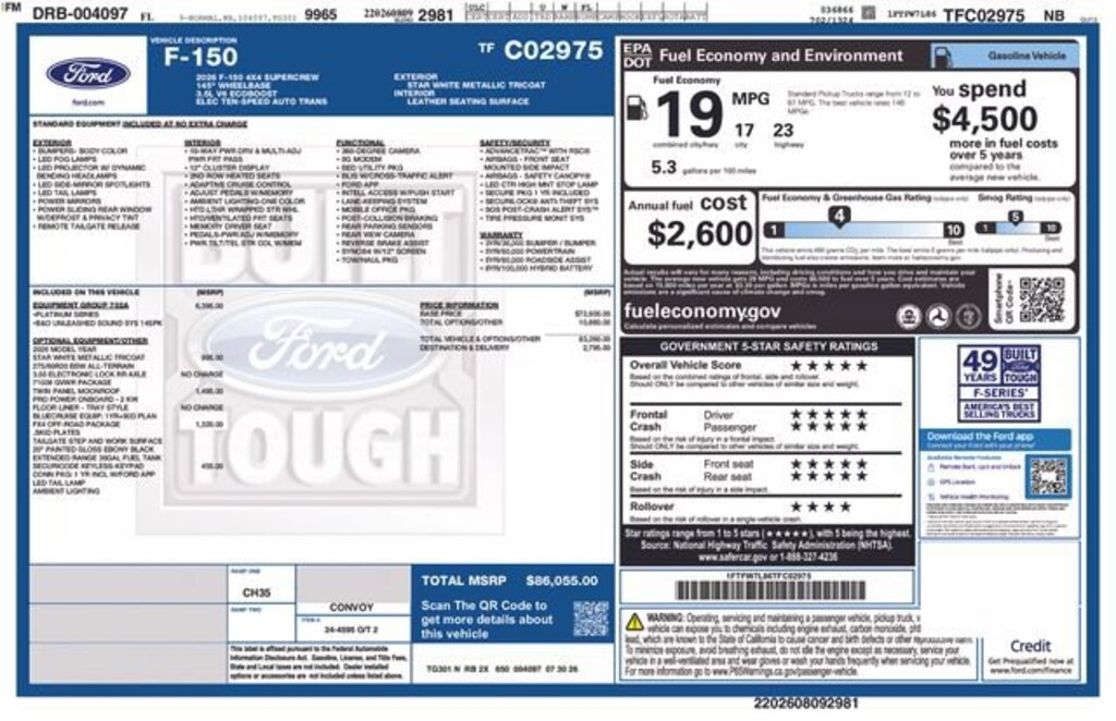 New 2026 Ford F-150 Platinum Truck SuperCrew Cab