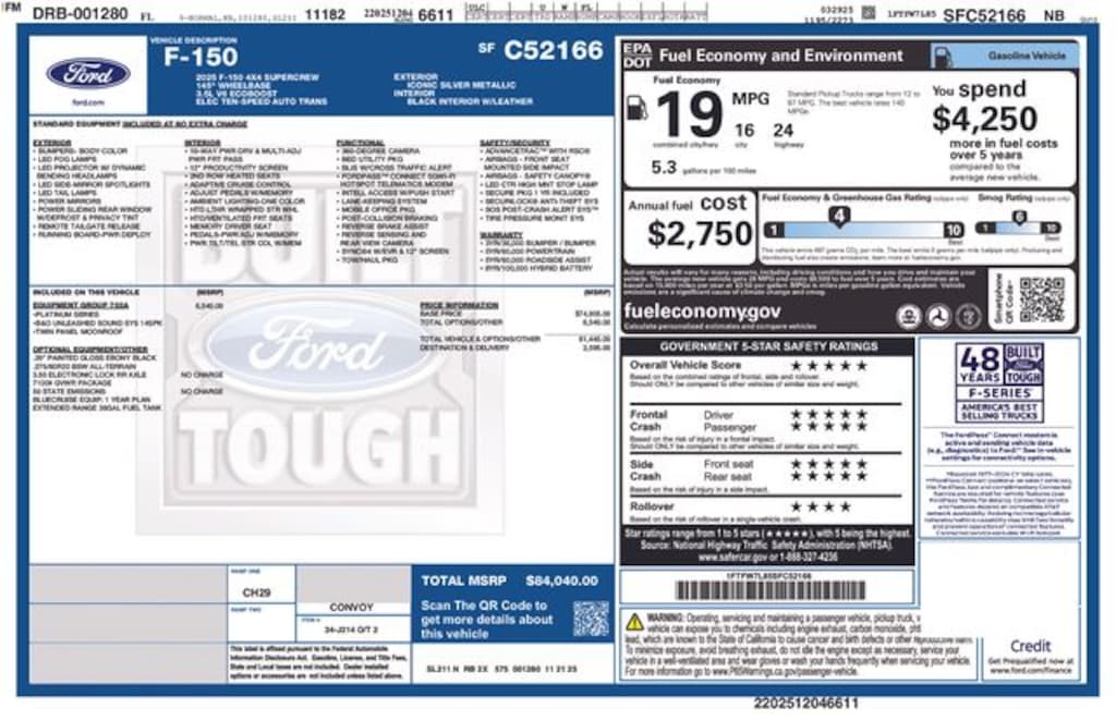 New 2025 Ford F-150 Platinum Truck SuperCrew Cab