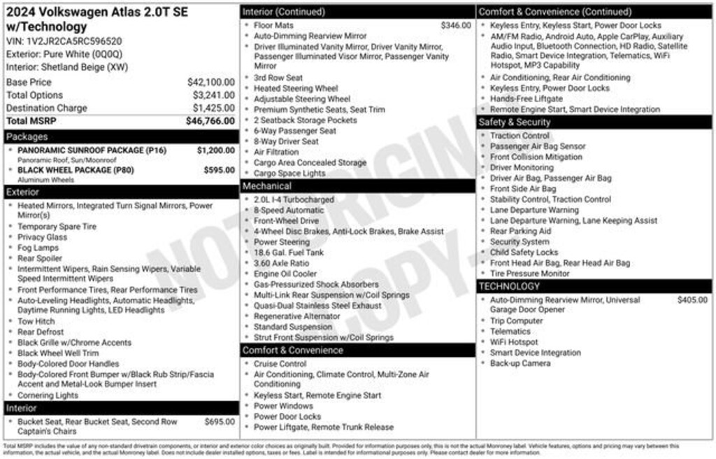 Certified 2024 Volkswagen Atlas 2.0T SE w/Technology SUV