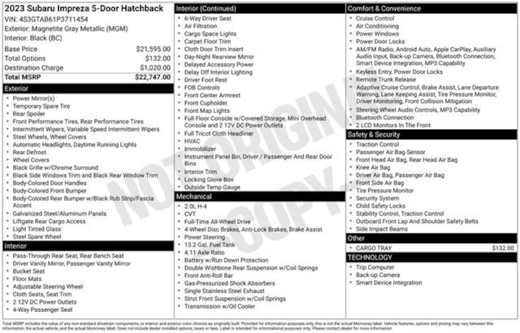 Certified 2023 Subaru Impreza Base 5-Door