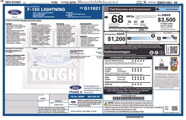 Certified 2025 Ford F-150 Lightning XLT with VIN 1FTVW3LK2SWG11621 for sale in Clearwater, FL