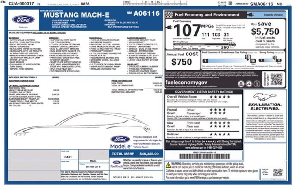 Certified 2025 Ford Mustang Mach-E Premium SUV