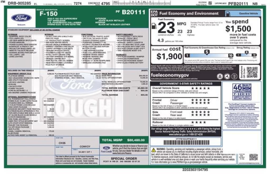 Certified 2023 Ford F-150 Platinum Truck SuperCrew Cab