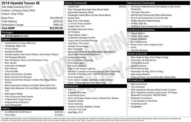 Certified 2018 Hyundai Tucson SE SUV