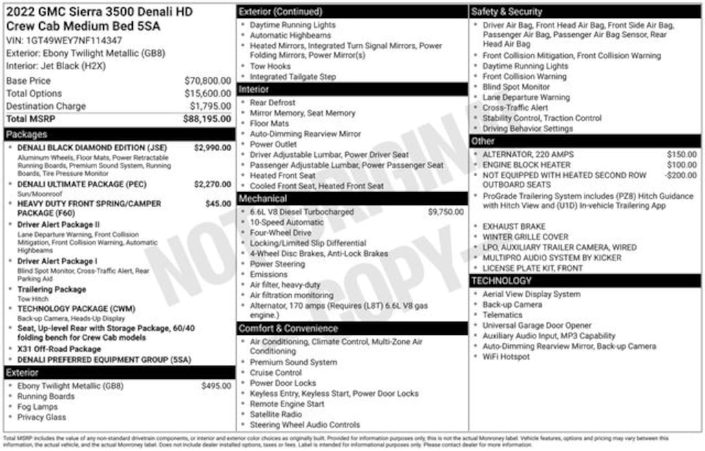 Used 2022 GMC Sierra 3500HD Denali Truck Crew Cab