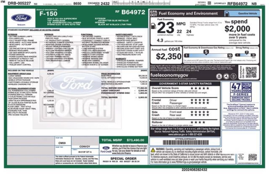 Certified 2024 Ford F-150 Lariat Truck SuperCrew Cab