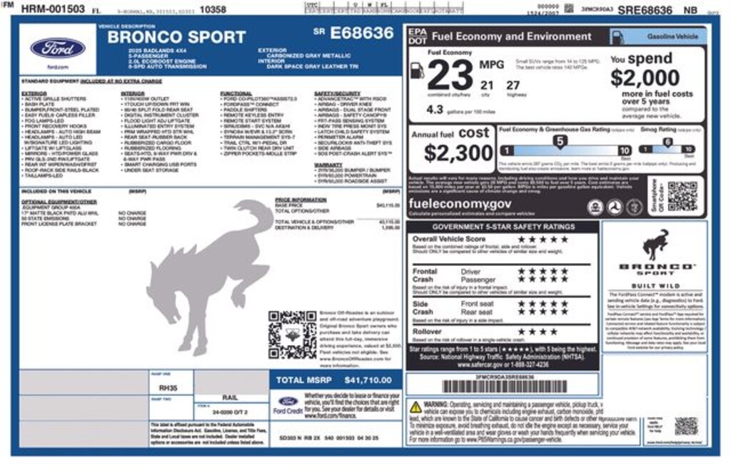 New 2025 Ford Bronco Sport Badlands SUV