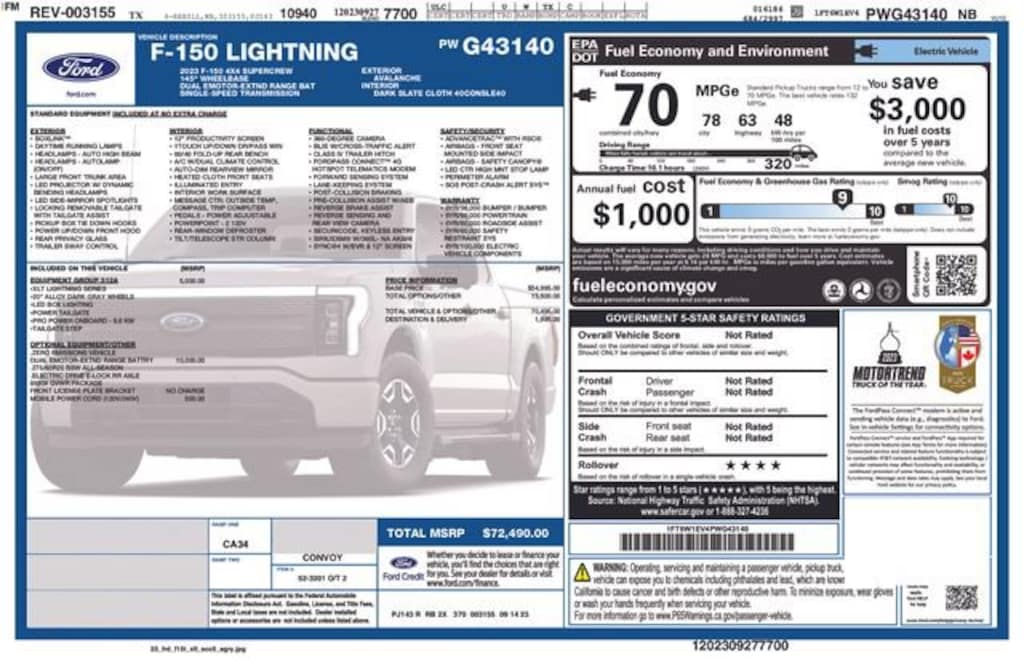 Certified 2023 Ford F-150 Lightning XLT Truck SuperCrew Cab