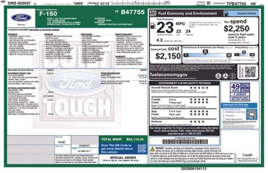 New 2026 Ford F-150 Platinum Truck SuperCrew Cab