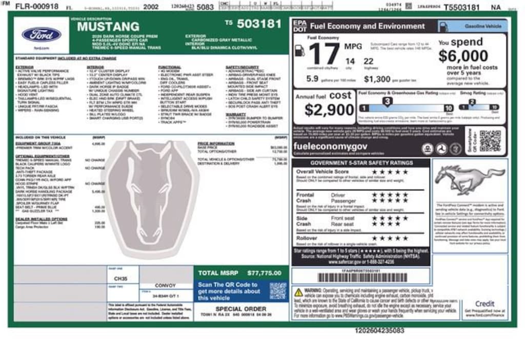 New 2026 Ford Mustang Dark Horse Coupe