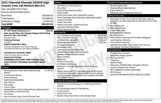 Used 2023 Chevrolet Silverado 2500HD High Country Truck Crew Cab