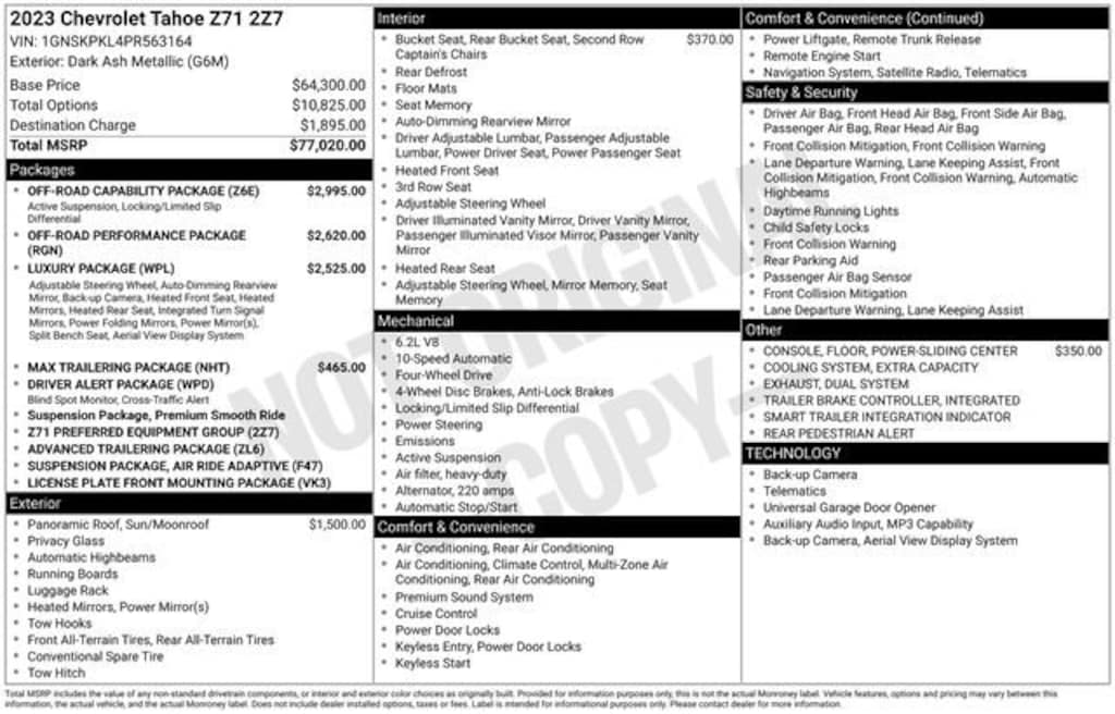 Used 2023 Chevrolet Tahoe Z71 SUV