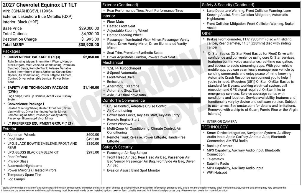 New 2027 Chevrolet Equinox