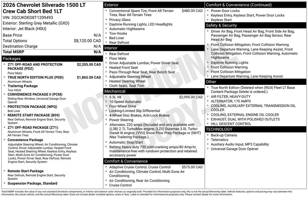 New 2026 Chevrolet Silverado 1500