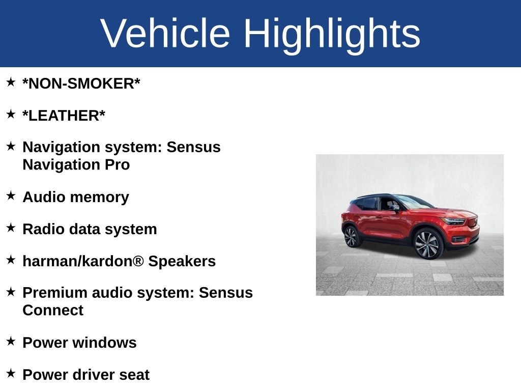 Certified 2022 Volvo XC40 Recharge Twin Pure Electric P8 Ultimate SUV