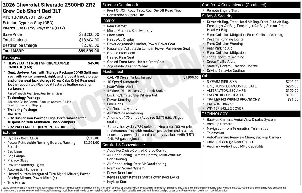 New 2026 Chevrolet Silverado 2500HD