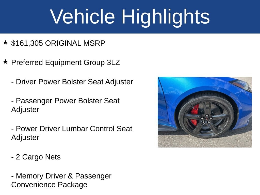 Used 2024 Chevrolet Corvette Stingray Z06 Convertible