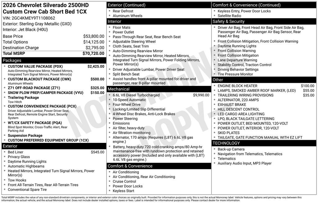 New 2026 Chevrolet Silverado 2500HD