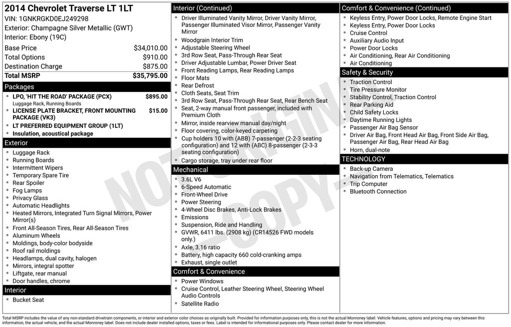 Used 2014 Chevrolet Traverse LT SUV