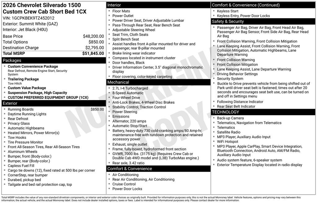 New 2026 Chevrolet Silverado 1500