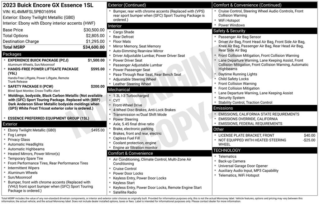 Certified 2023 Buick Encore GX Essence SUV