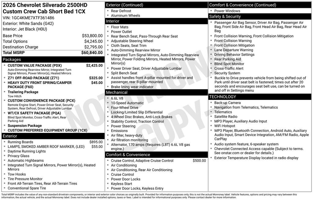 New 2026 Chevrolet Silverado 2500HD