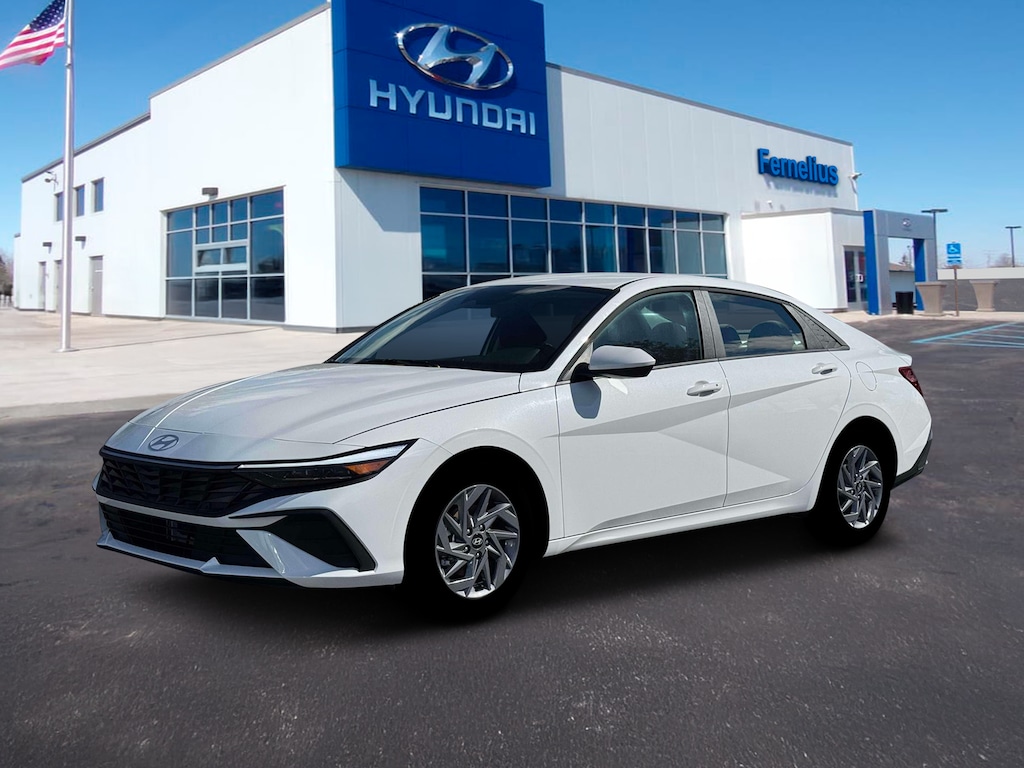 New 2026 Hyundai Elantra Hybrid Blue Sedan
