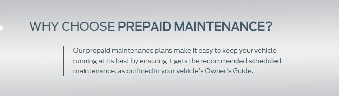Pre paid maintenance plan legacy ford fernie