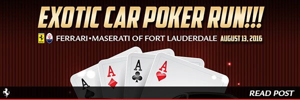 The 4th Annual Exotic Car Poker Run this Saturday August 13, 2016
