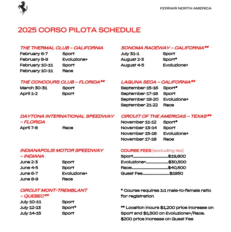 Corso Pilota Program