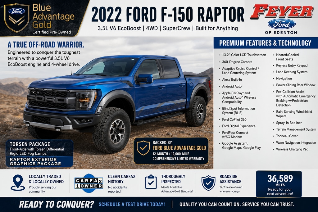 Certified 2022 Ford F-150 Raptor Truck