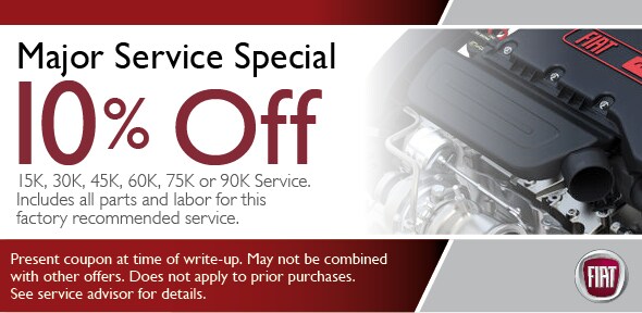 Milestone Service Coupon, Scottsdale Fiat Service Special. If no image displays, this offer has ended.