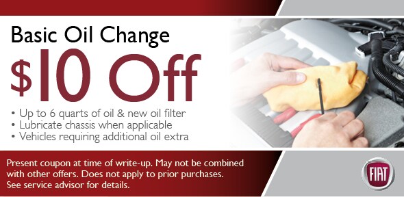 Fluid Exchange Coupon, Scottsdale Fiat Service Special. If no image displays, this offer has ended.