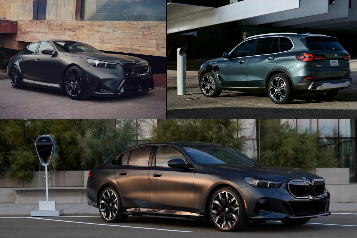 BMW PHEV models: 550e, M5, and X5