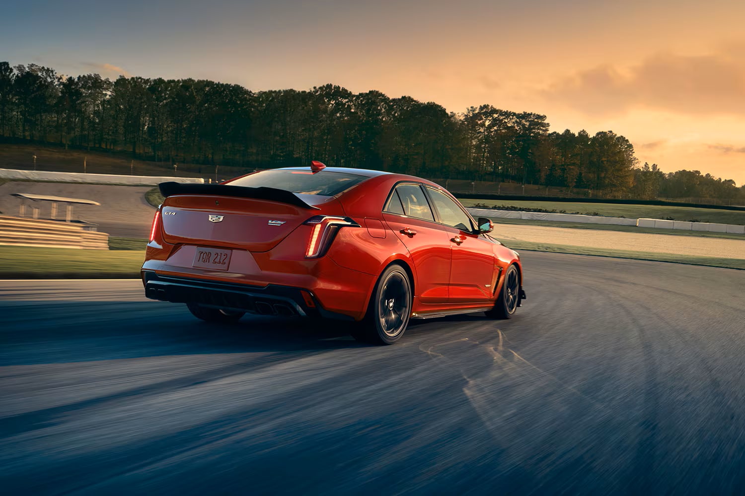 Red 2026 Cadillac CT4-V racing