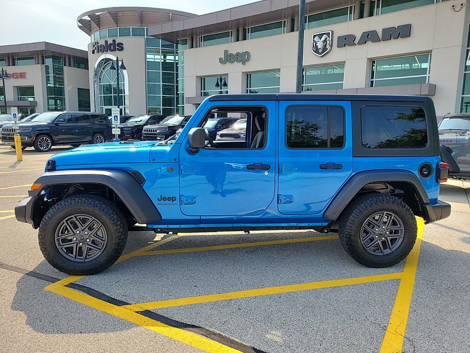 Certified 2024 Jeep Wrangler 4-Door Sport S with VIN 1C4PJXDN8RW106863 for sale in Glenview, IL