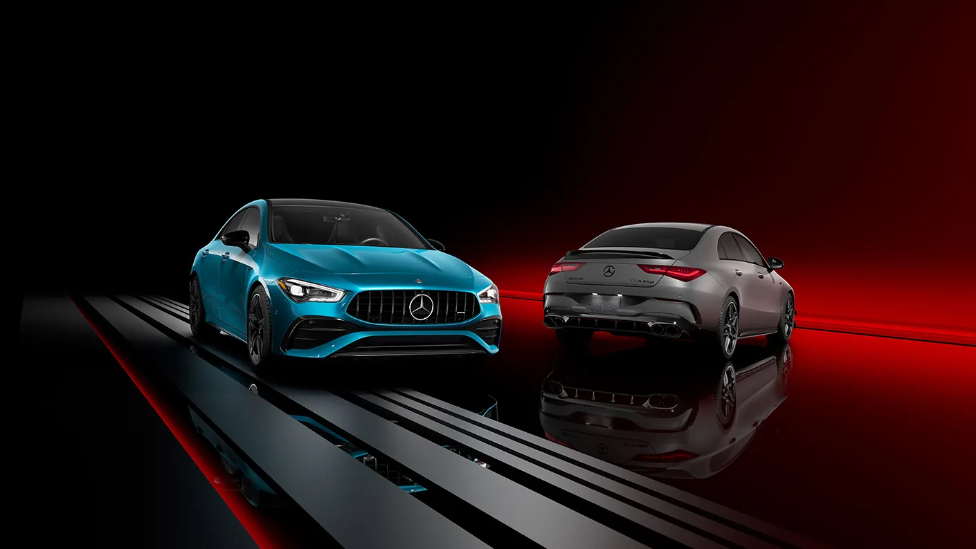2025 Mercedes-AMG® CLA Coupe Blue Gray Display