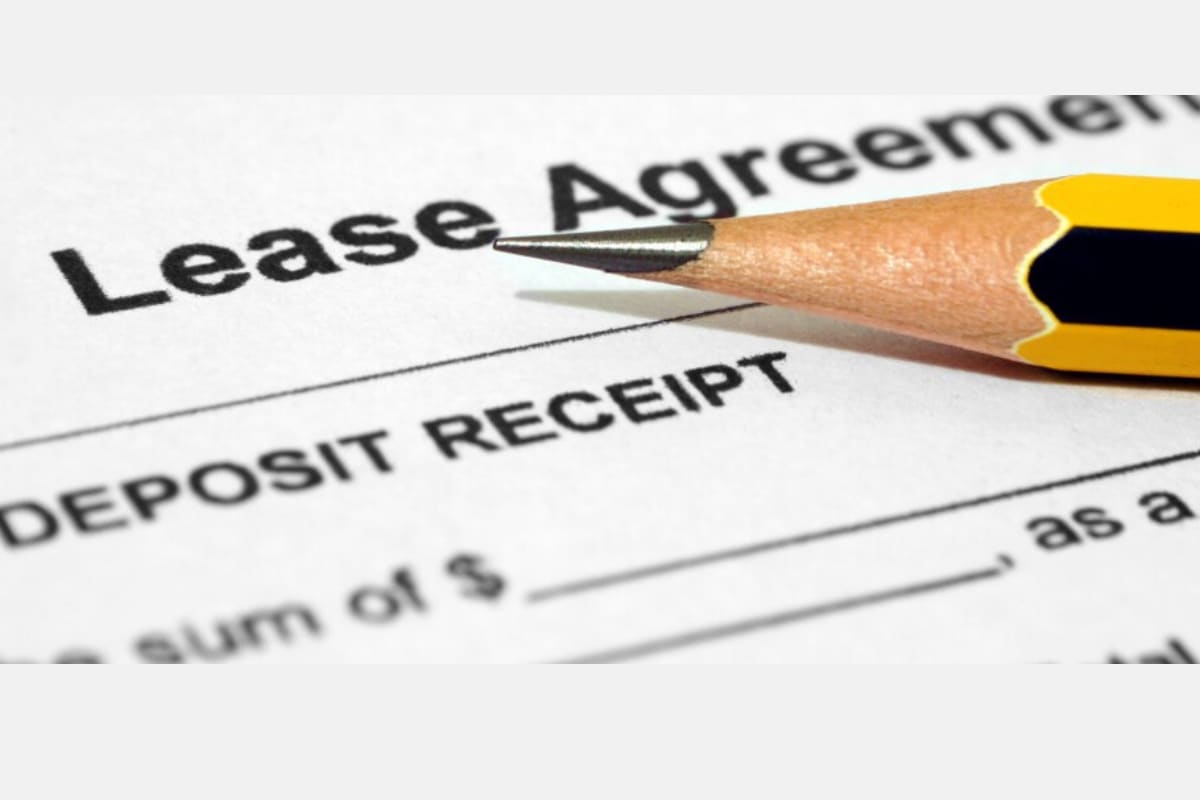 lease agreement paperwork with pencil