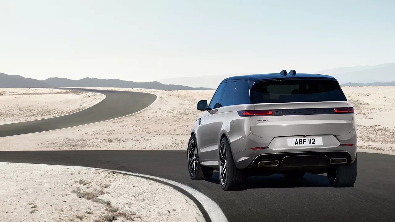 2025 Range Rover Sport driving on curves
