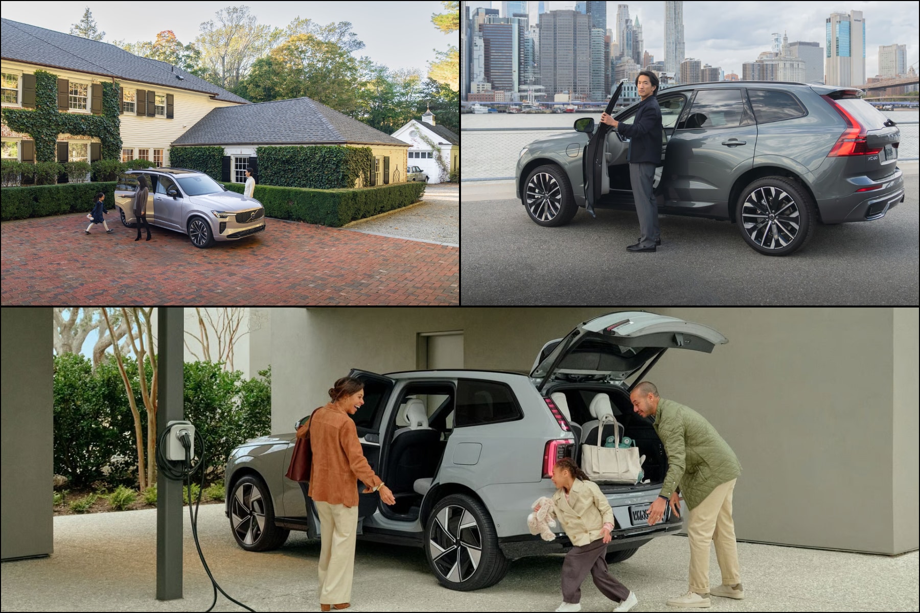 Three Volvo models: XC60, XC90, EX90