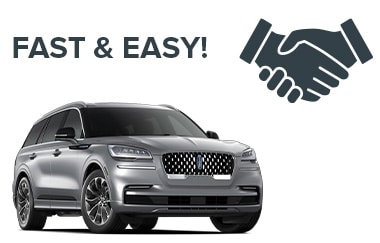 Lincoln vehicle with hand shake icon
