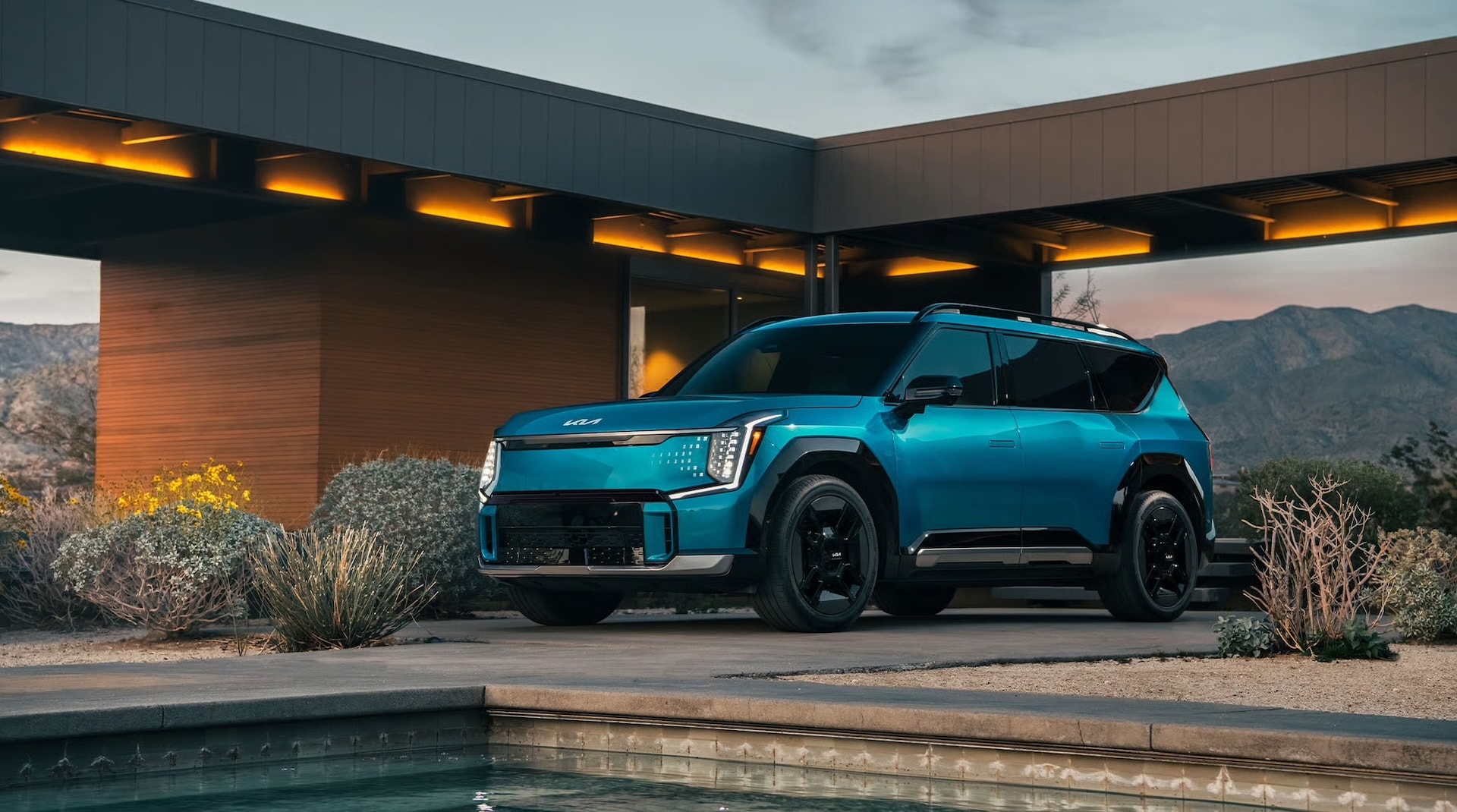 2026 Kia EV9 parked at a modern home in St. George