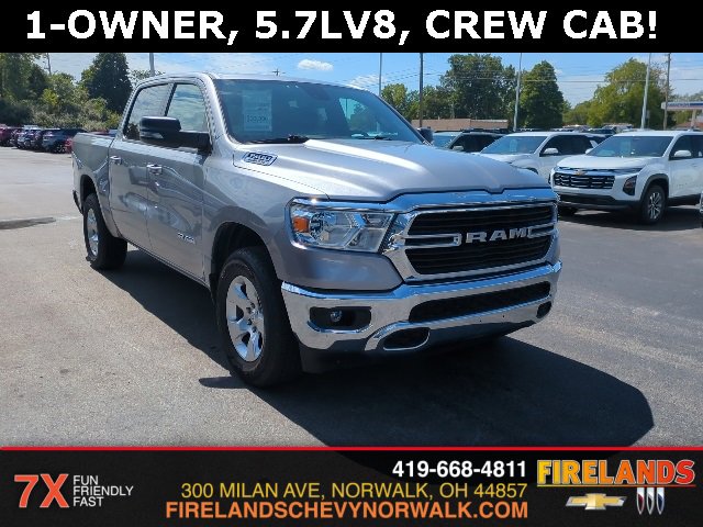 Used 2021 RAM Ram 1500 Pickup Big Horn/Lone Star with VIN 1C6SRFFTXMN733725 for sale in Norwalk, OH