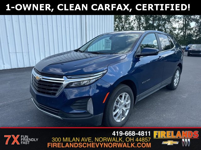 Used 2022 Chevrolet Equinox LT with VIN 2GNAXKEVXN6111256 for sale in Norwalk, OH