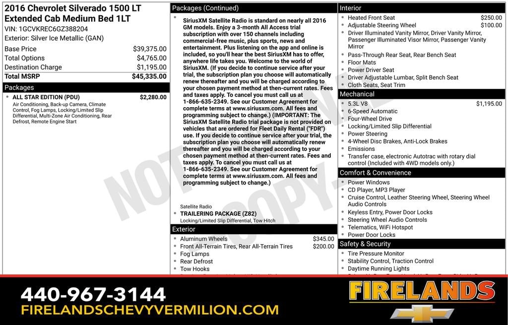 Used 2016 Chevrolet Silverado 1500 LT with VIN 1GCVKREC6GZ388204 for sale in Vermilion, OH