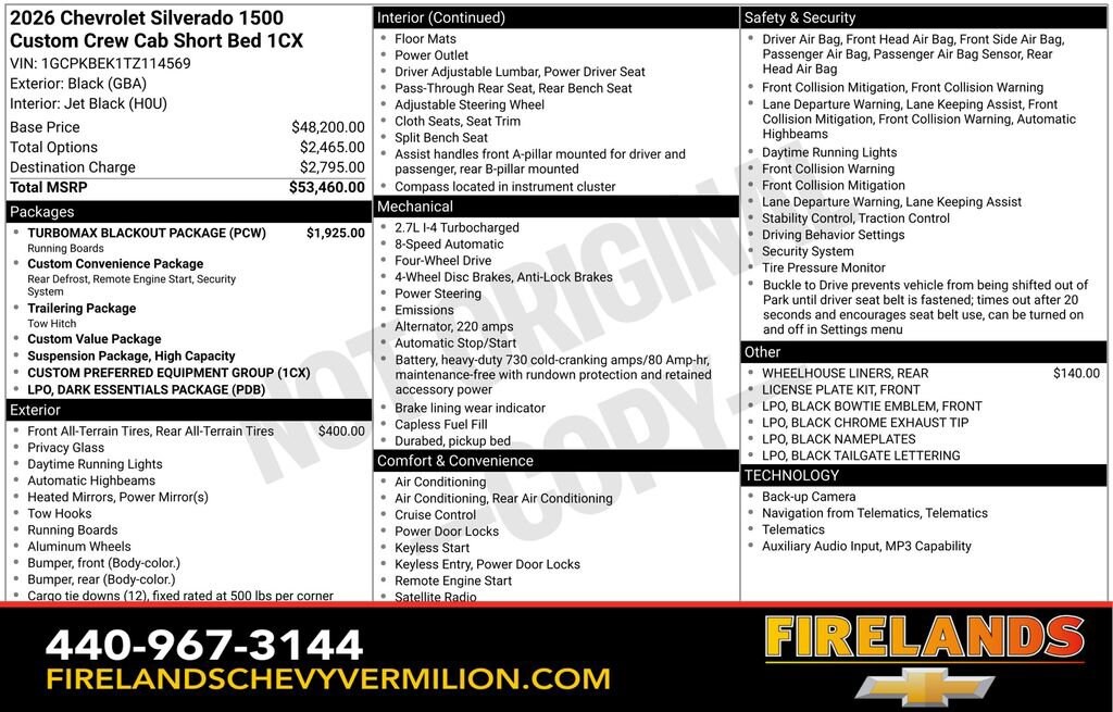 Used 2026 Chevrolet Silverado 1500 Custom Truck