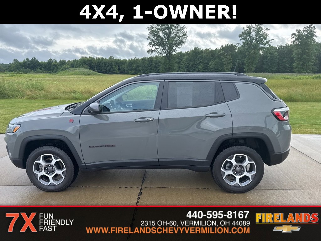 Used 2022 Jeep Compass Trailhawk with VIN 3C4NJDDB7NT117686 for sale in Vermilion, OH