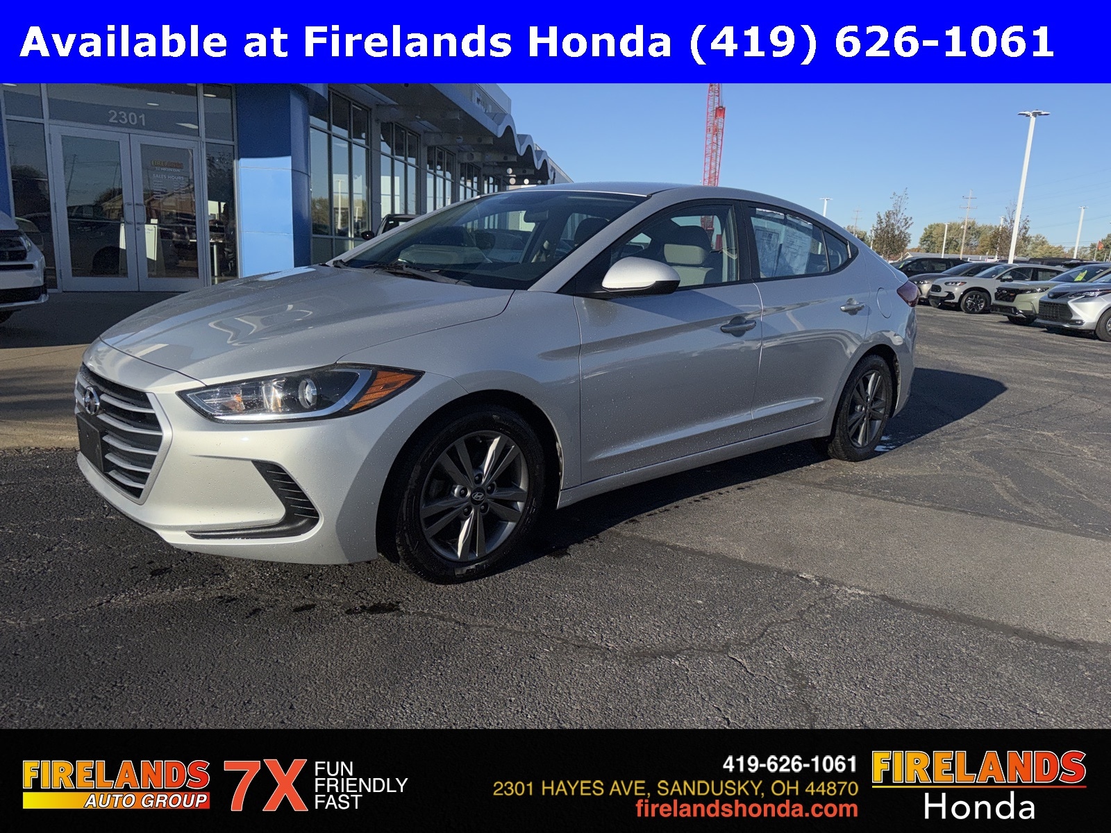 Used 2018 Hyundai Elantra SEL with VIN 5NPD84LF6JH253717 for sale in Sandusky, OH