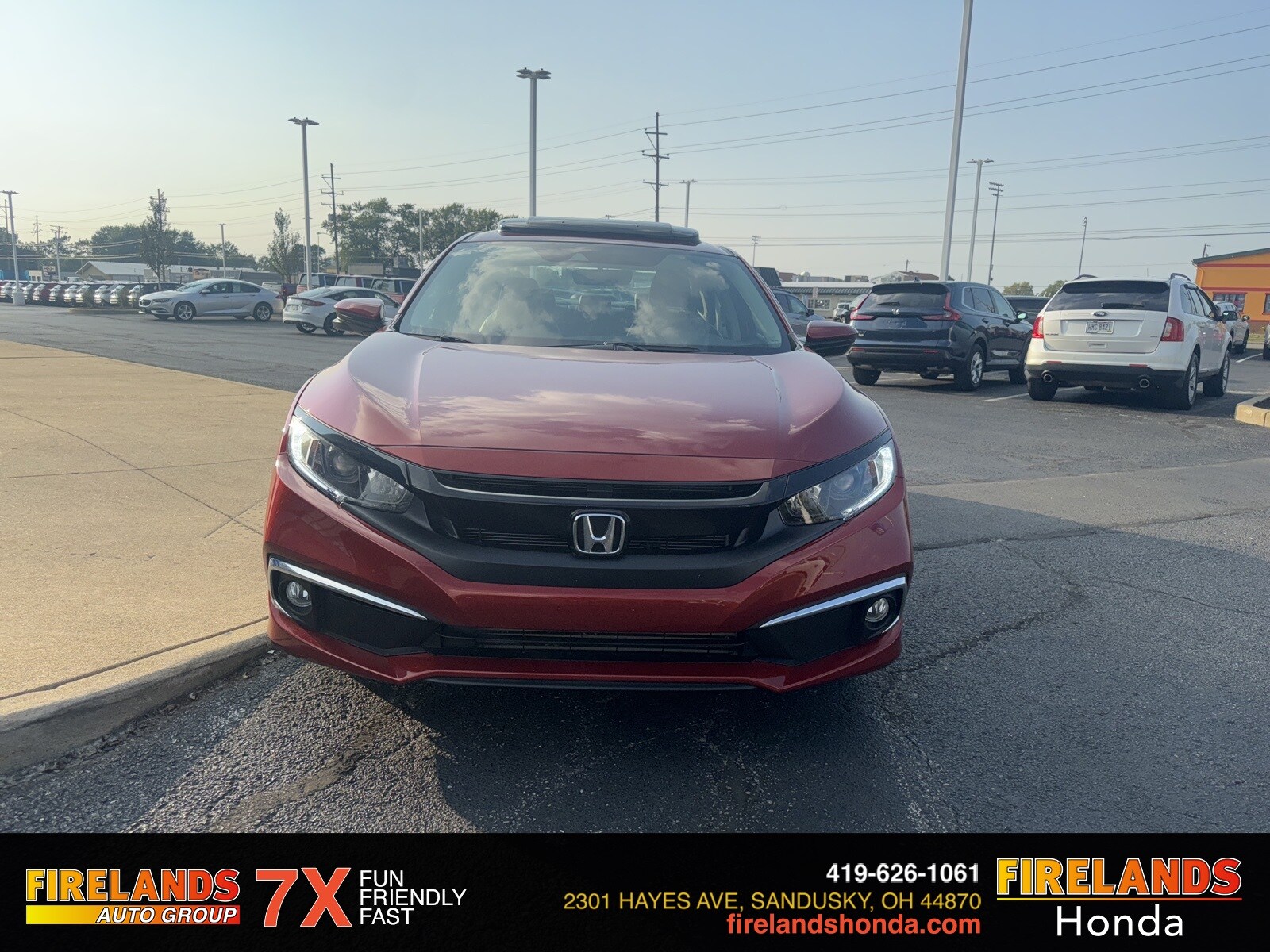 Certified 2019 Honda Civic EX-L with VIN 19XFC1F79KE016865 for sale in Sandusky, OH