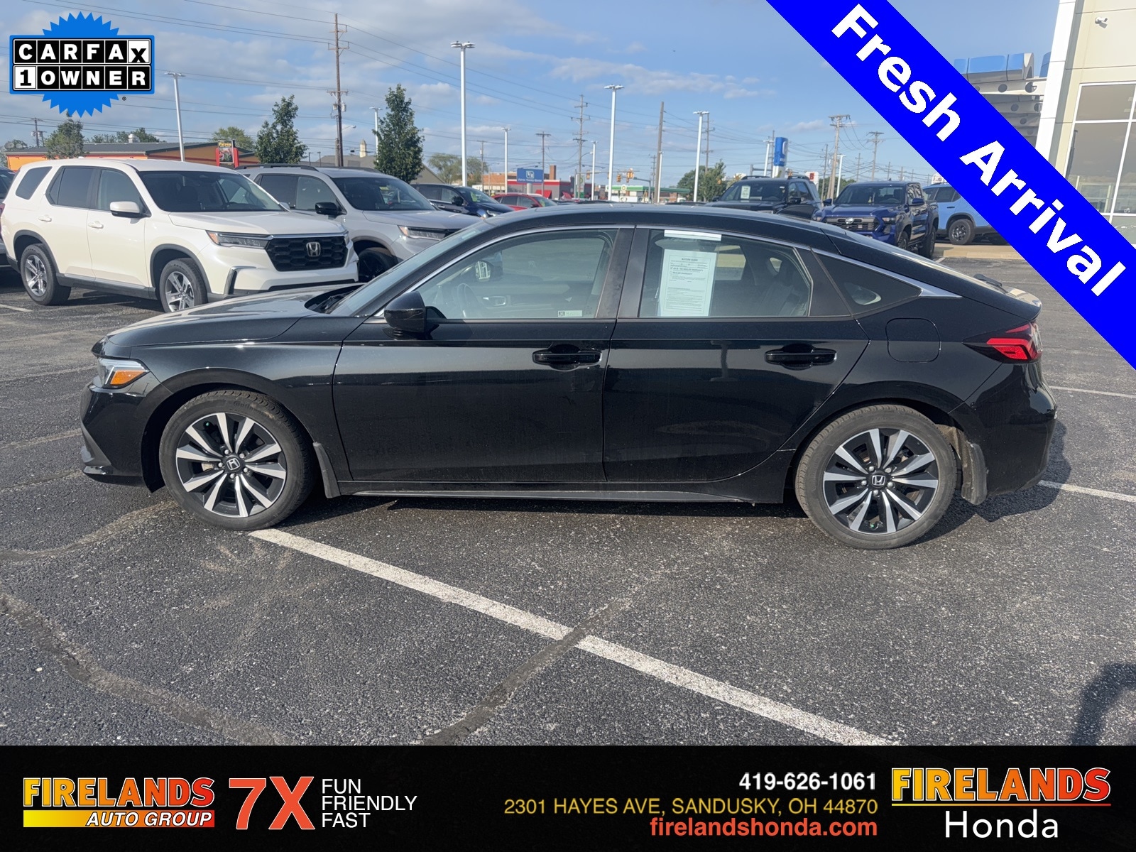 Certified 2022 Honda Civic Hatchback EX-L with VIN 19XFL1H70NE021485 for sale in Sandusky, OH